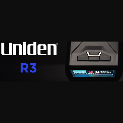 Uniden R3 radar detector 30 second video showcasing full product view highlighting main buttons and key features