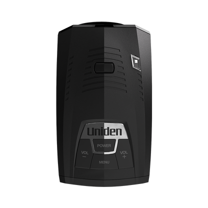 Top close-up of Uniden R4w showing all buttons in clear detail