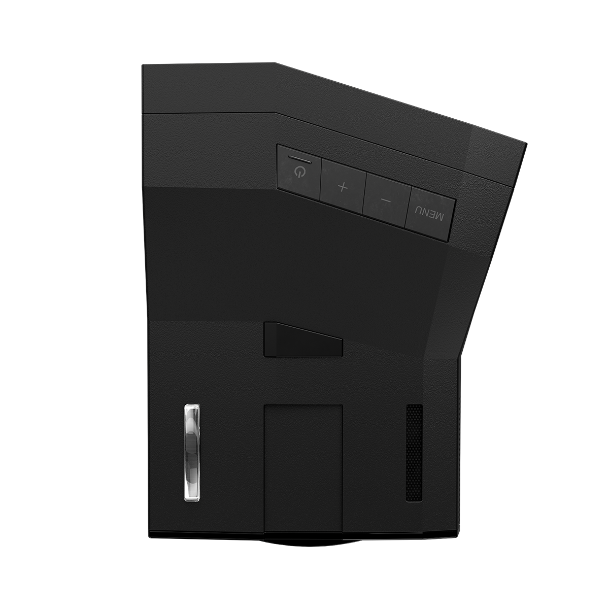 Uniden R8W radar detector top-down view showing full layout and design